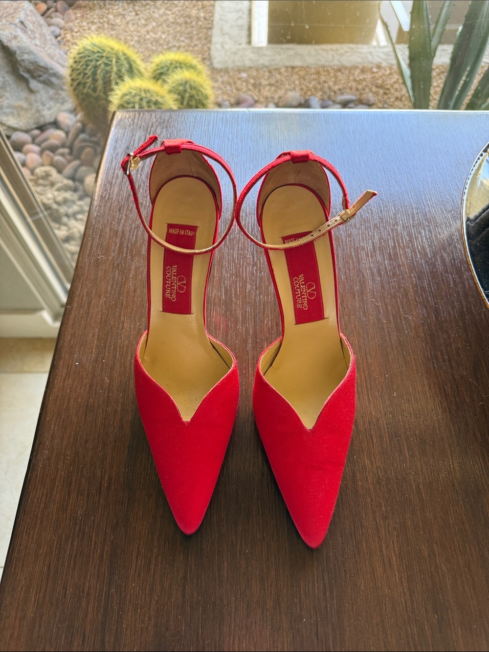 Valentino Garavani Red Pointed-Toe Ankle-Strap Heels